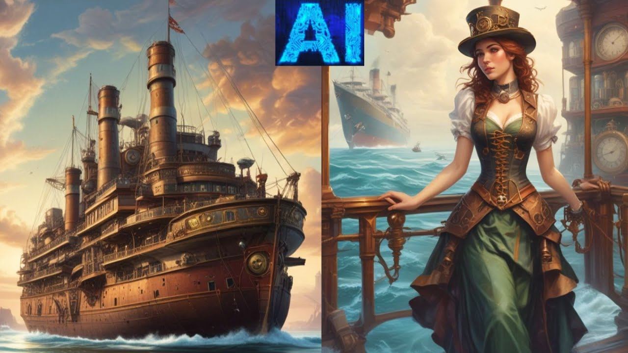 AI Art: Fantasy Steampunk Ships (Vol. 1) смотреть онлайн