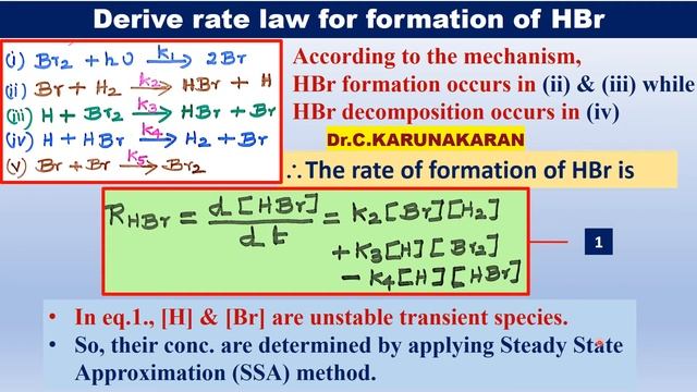 (ENGLISH) KINETICS MECHANISM H2 + Br2 - 2 HBr PHOTOCHEMICAL THERMAL RXN STEADY STATE APP. RATE LAW смотреть онлайн