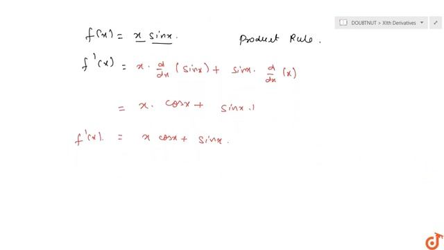 If `f(x) = xsinx`, then `f'(pi/2)` is
a. `1/2`
b. 1 c. 0 d. `-1` смотреть онлайн