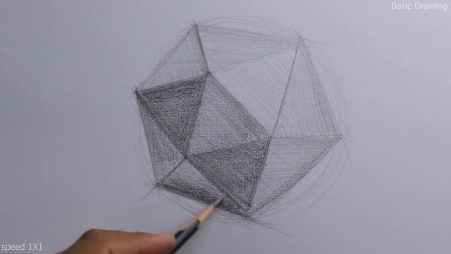 How to draw Icosahedron absolutely for beginner ''geometry'' #30 смотреть онлайн