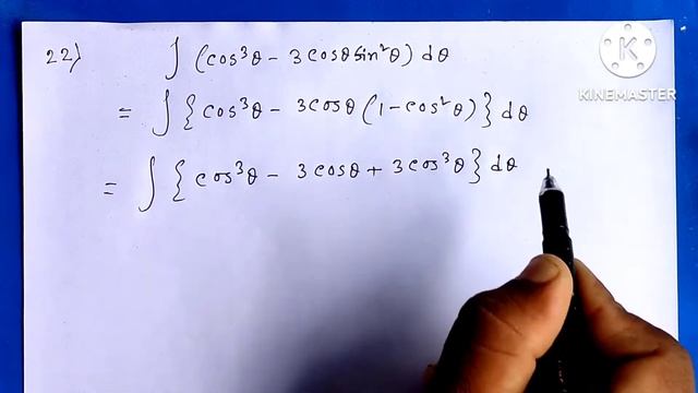 integrate ( cos ^ 3 x - 3cos x sin ^ 2 x) dx смотреть онлайн