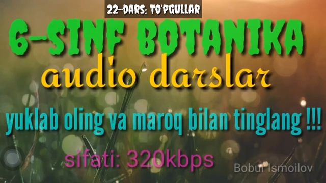6-sinf Botanika 22-dars: To‘pgullar // биология 6-синф