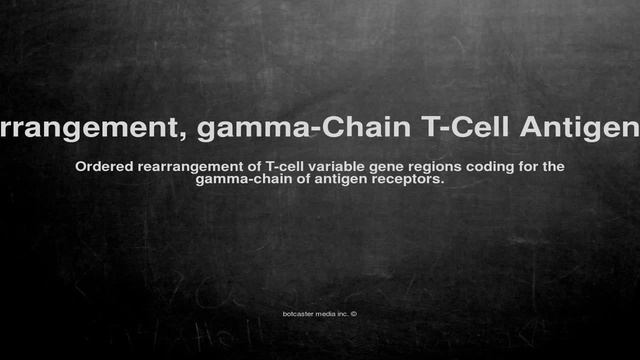Medical vocabulary: What does Gene Rearrangement, gamma-Chain T-Cell Antigen Receptor mean смотреть онлайн