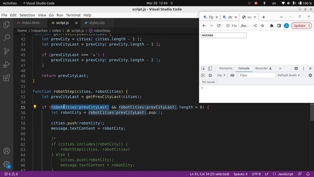 Разбор проекта игра Города с роботом на JavaScript смотреть онлайн