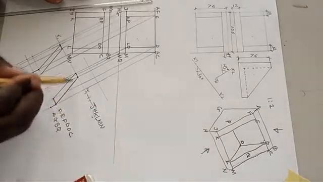 AUXILIARY PROJECTION OF A BLOCK 2 OF 3 #WASSCE#WAEC#TECHNICALDRAWING#ELLIPSE#TANGENTANDNORMAL смотреть онлайн