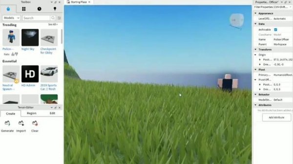 Создание Place в Roblox.