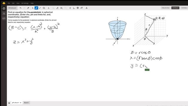Elliptical paraboloid in spherical coordinates смотреть онлайн