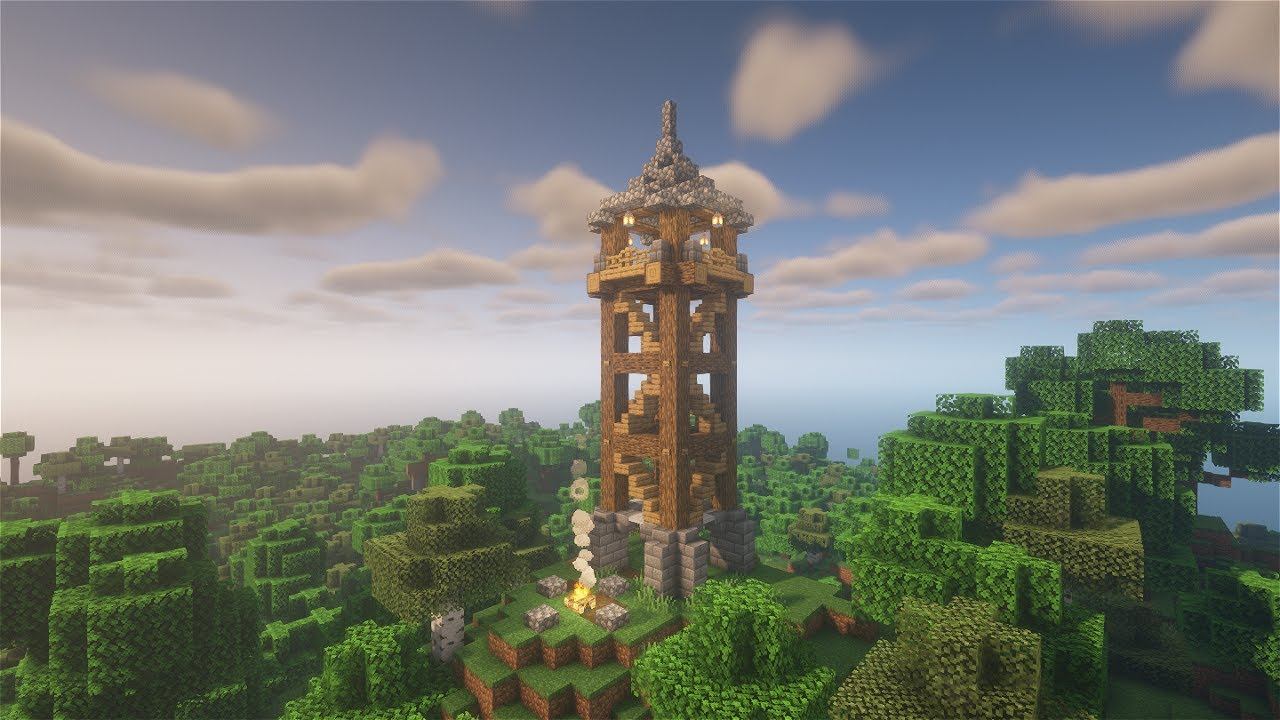 Minecraft Tutorial: Build A Medieval Watch Tower смотреть онлайн
