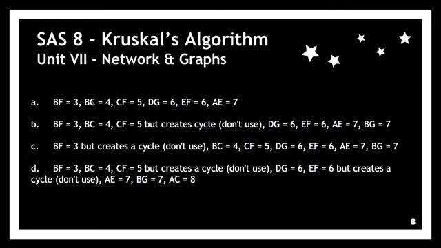 SAS 8 - Kruskal's Algorithm смотреть онлайн