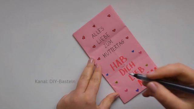 DIY Überraschungskarte Basteln Zum Muttertag. Muttertagsgeschenke Basteln. Bastelideen