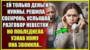 Ей только деньги нужны, решила СВЕКРОВЬ, услышав разговор невестки, но узнав кому она звонила...