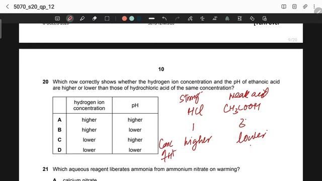 5070/M/J/20/paper12/O level Chemistry смотреть онлайн