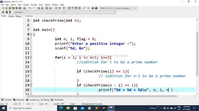 C Program to Check Whether a Number can be Expressed as Sum of Two Prime Numbers #cprogramming смотреть онлайн