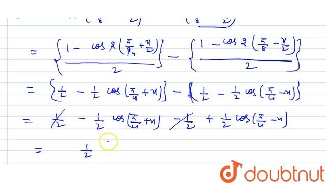 सिद्ध कीजिए: ` sin ^(2) ((pi)/( 8) + (x)/(2)) -sin ^(2) ((pi)/(8) -(x)/(2))=(1)/(sqrt(2) )sin x ` смотреть онлайн