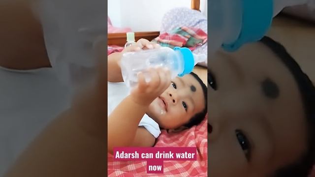 ADARSH CAN DRINK WATER | 6 MONTHS BABY ACTIVITY смотреть онлайн