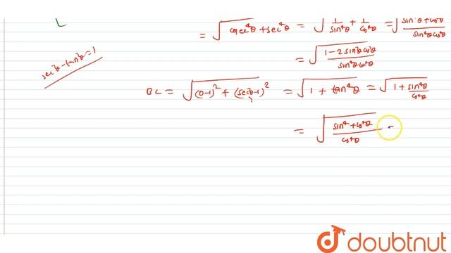 Use distance formula to show that the points `(cosec^2 theta, 0), (0, sec^2 theta) смотреть онлайн