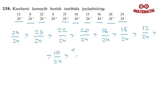 257-258-259-260-masala 6-sinf MATEMATIKA Javoblari