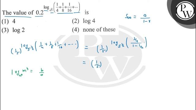 The value of \( 0.2^{1} \)
\( 2^{\log _{\sqrt{5}}\left(\frac{1}{4}+... смотреть онлайн