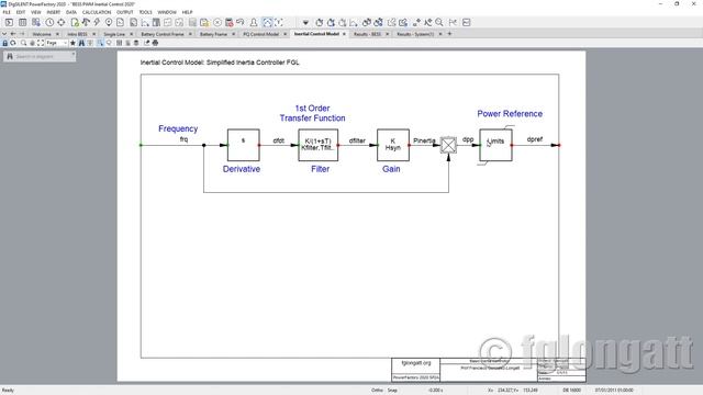 Example 8 BESS PWM Inertia Using DIgSILENT PF (ENGLISH AUDIO)