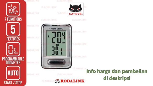 Cateye Velo 7 Wired Cyclo Computer Sepeda CC-VL520 + Manual Book