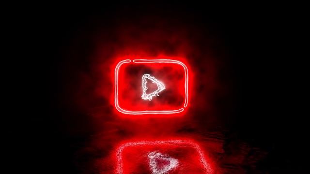 Neon YOUTUBE logo sign icon glowing red button | YT 4k 60fps смотреть онлайн