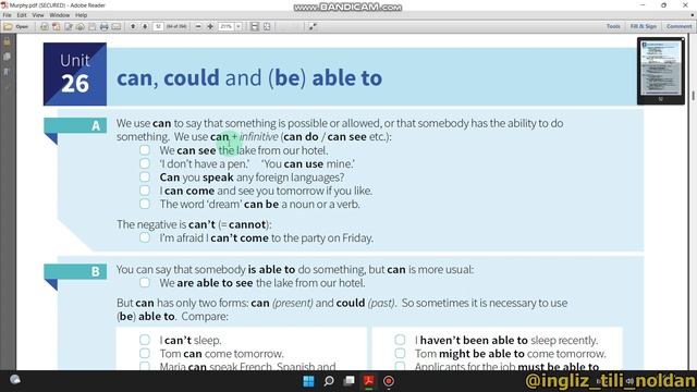 MURPHY KITOBIDAN  DARSLAR.  25-26 UNIT  ! INGLIZ TILI 0 DAN, INGLIZ TILINI O'RGANISH