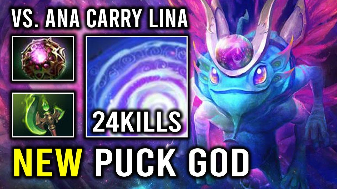 NEW PUCK GOD 7.35 Unlimited Skill Spam OP Parasma Full Magic Vs Ana Lina Carry Dota 2 смотреть онлайн