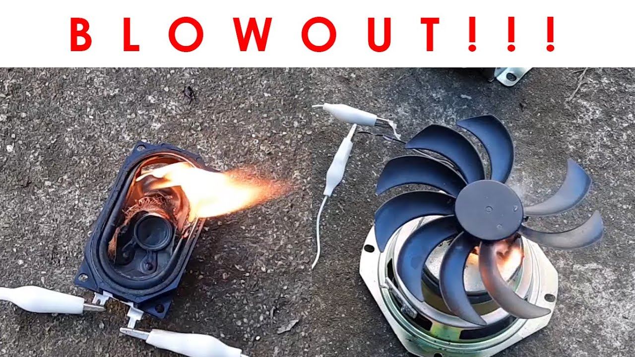 SPEAKER, Motor and Fan BLOWOUT with Smoke and FIRE! AC and DC Destruction смотреть онлайн
