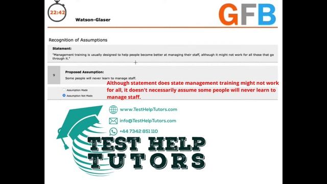 Watson-Glaser Critical Thinking Test Question 9 