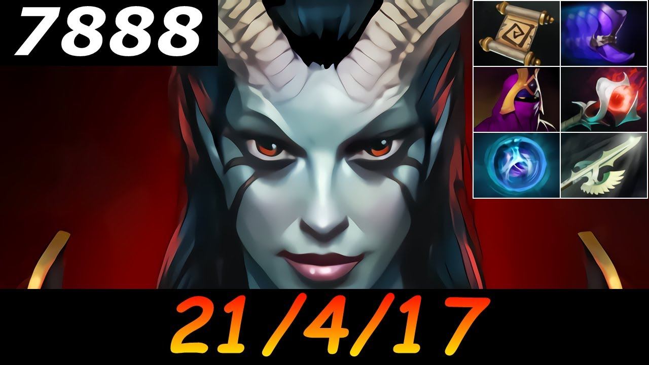 Dota 2 Queen of Pain 7888 MMR 21/4/17 (Kills/Deaths/Assists) Ranked Full Gameplay смотреть онлайн