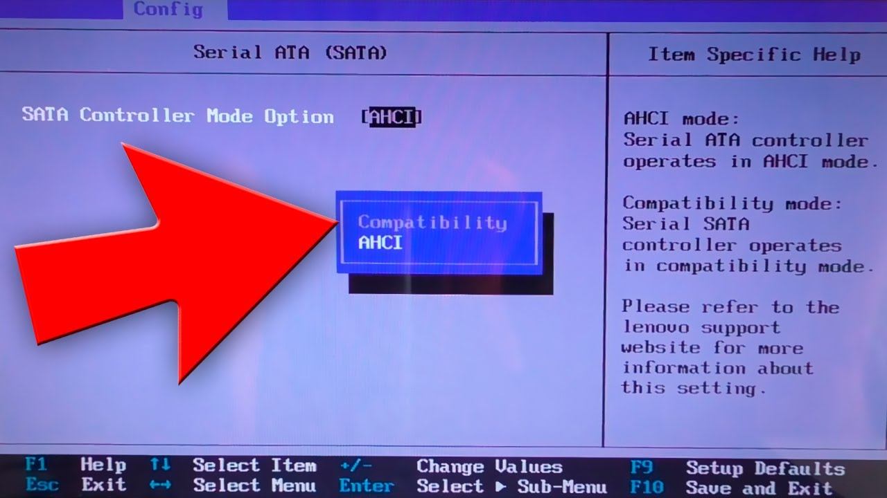 Как переключить IDE SATA в BIOS на ноутбуке.Compatibility смотреть онлайн