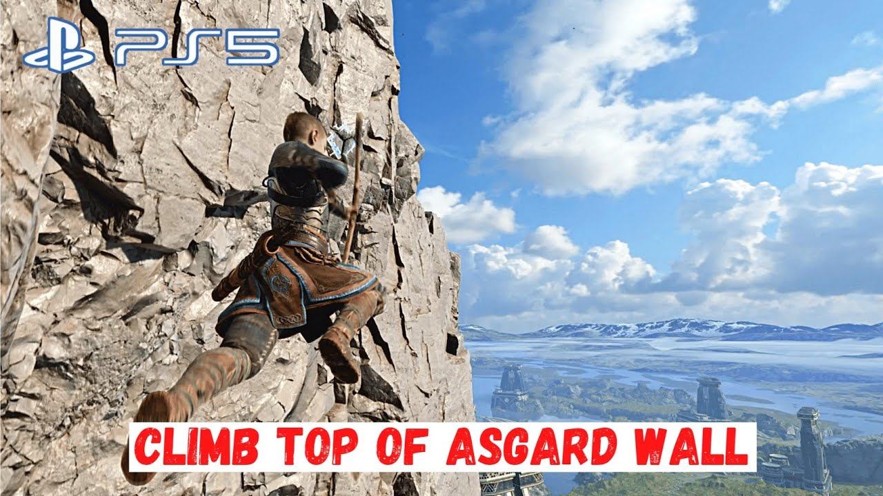 atreus climbing to the top of asgard wall - god of war ragnarok смотреть онлайн