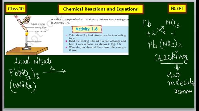 Class 10 -Science Activity 1.6 -Example of decomposition reaction||Science Activity Class 10th 1.6 смотреть онлайн