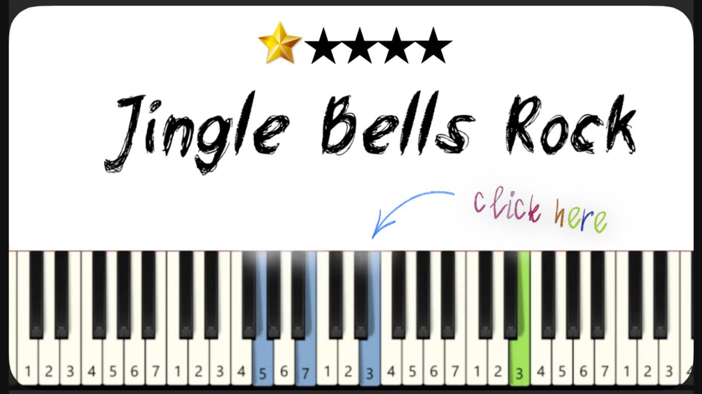 Jingle Bells Rock - как играть на фортепиано - ПРОСТЫЕ НОТЫ ДЛЯ НАЧИНАЮЩИХ смотреть онлайн