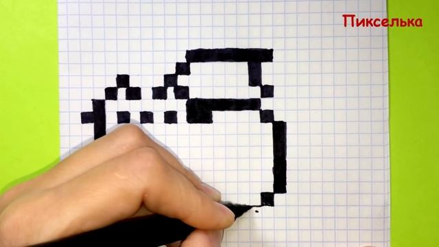 Как Рисовать Кота Единорога по Клеточкам ♥ Рисунки по Клеточкам #pixelart