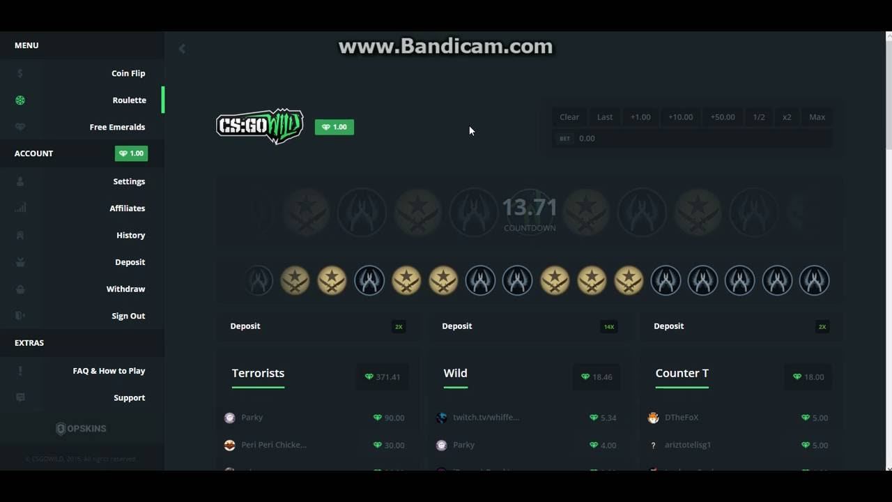 Ставки CS:GO на CS:GOWILD. Красное, ноль или Чёрное. смотреть онлайн