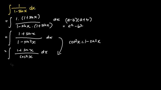 Integration of 1/1-sinx (Solution) смотреть онлайн