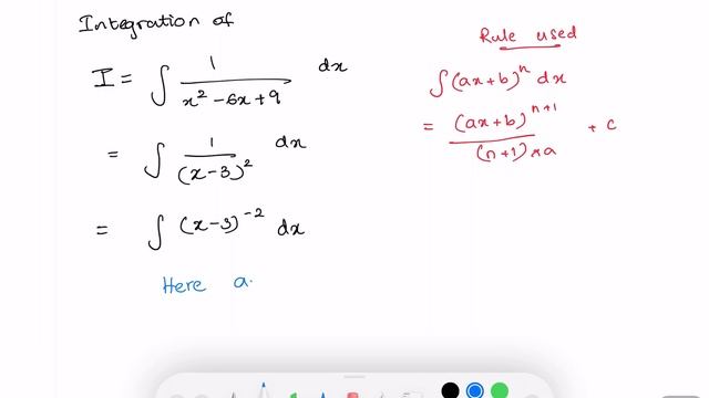 Integration of 1/x^2-6x+9 dx смотреть онлайн