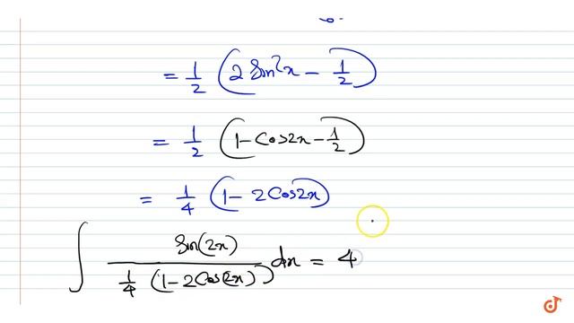 `int sin(2x)/(sin(x+pi/6)sin(x-pi/6))dx` смотреть онлайн