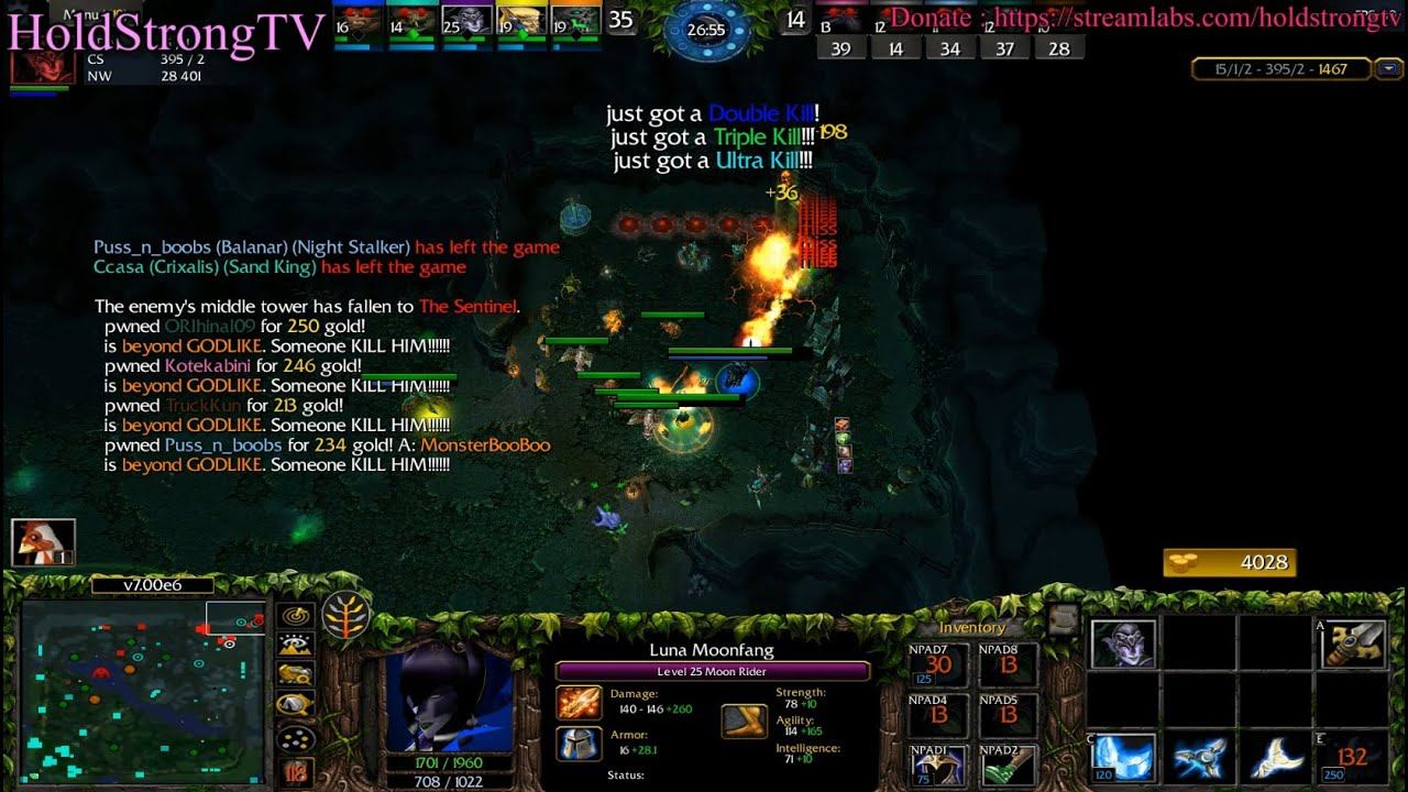 DOTA 1 Luna Moon Rider Beyond GODLIKE #9 + ULTRA KILL (X3 BUTTERFLY) смотреть онлайн
