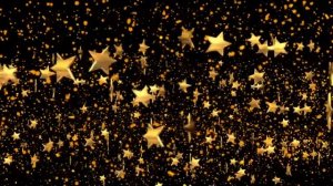 Футаж Звезды золотые переход