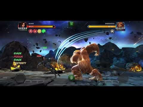 Quake VS UC Sasquatch. Marvel Contest of Champions смотреть онлайн
