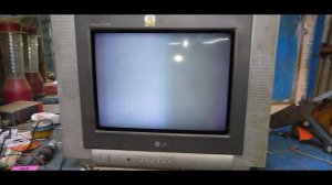 LG 15 inch CRT TV, white RETREC screen problem repair,