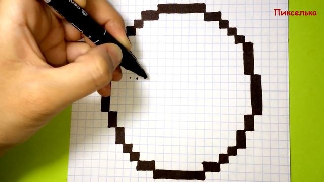 Как Рисовать Маску на Хеллоуин по Клеточкам ♥ Рисунки по Клеточкам #pixelart