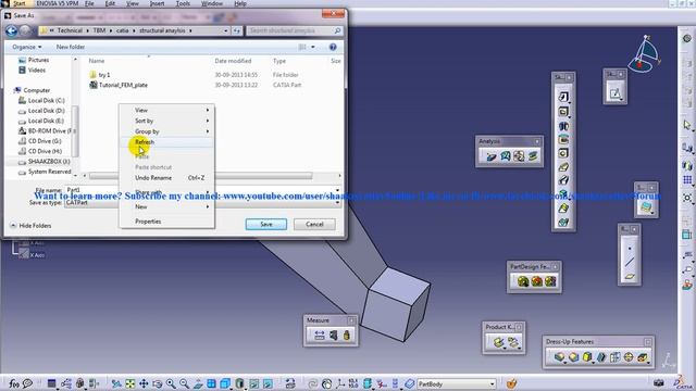 Catia V5 Tutorial|Generative Structural Analysis|Static Surface Slider|OCTREE Tetrahedron Mesh|P2 смотреть онлайн