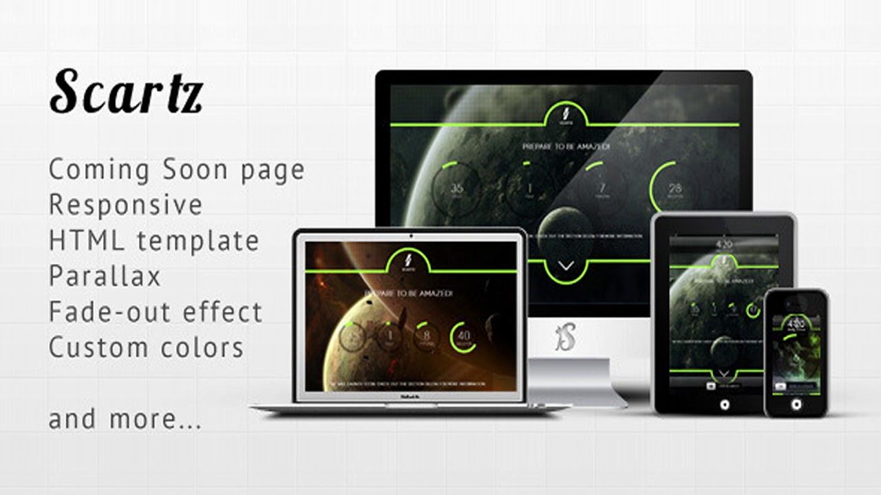 Scartz - Responsive Parallax Coming Soon Template | Themeforest Website Templates and Themes смотреть онлайн