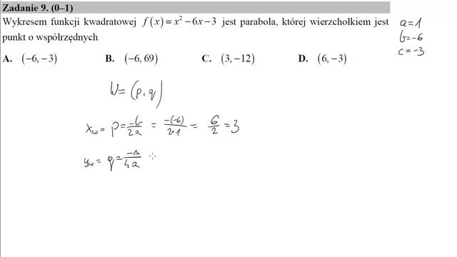 9 Wykresem funkcji kwadratowej fx=x2−6x−3 jest parabola, której wierzchołkiem jest punkt o współrzę смотреть онлайн