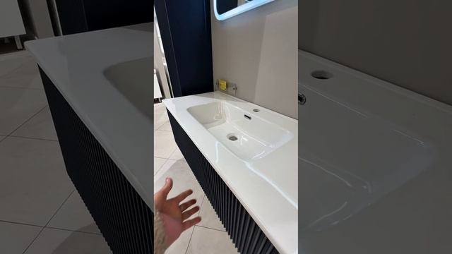 Тумба с раковиной «La Fenice» Terra 100 (Slim Line 100) подвесная Blu Grigio смотреть онлайн