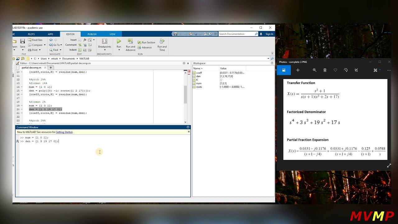 MATLAB code- Partial Fraction Expansion/Decomposition смотреть онлайн