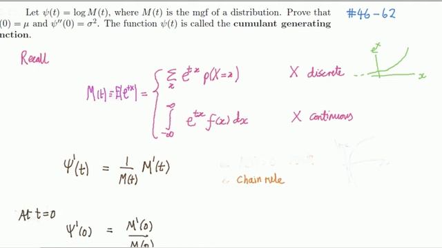#73 Cumulant generating function method for finding E(X) and Var(X) - proof смотреть онлайн